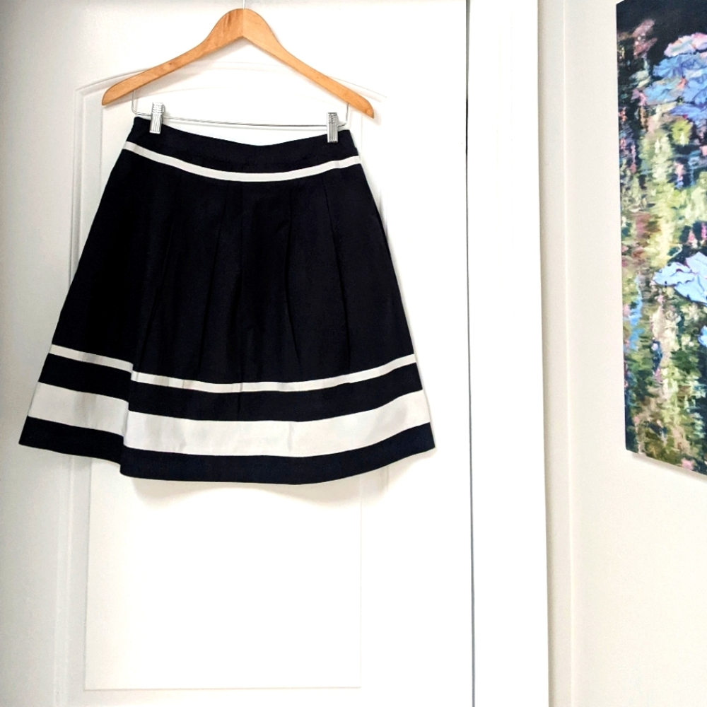 Worth Navy Blue and White Skirt